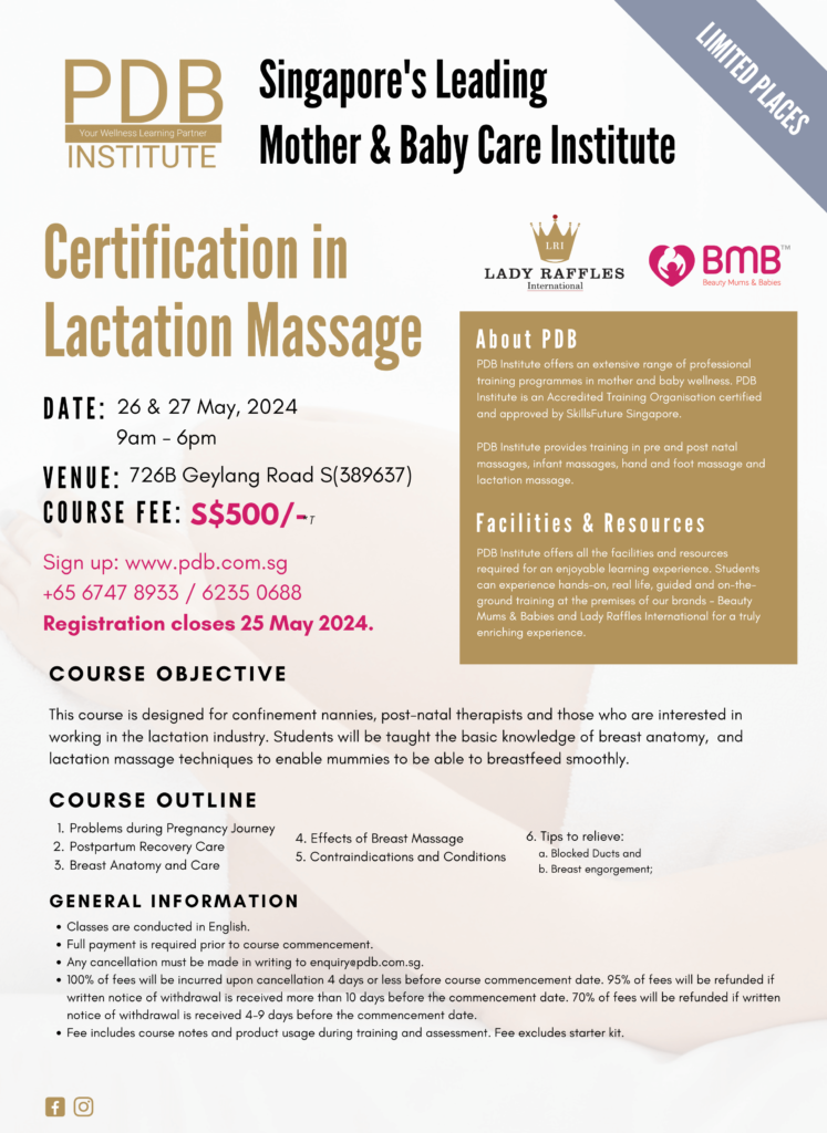 Lactation Massage Course dates.